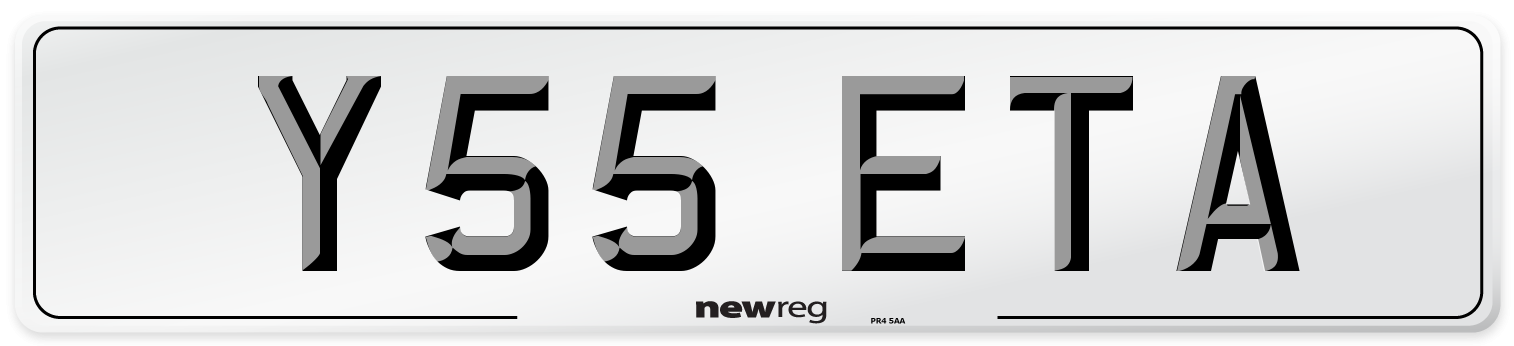 Y55 ETA Number Plate from New Reg